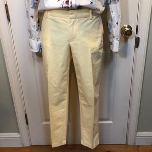 Jcrew 100% cotton capri yellow pants size 826 inch inseam Curvy fit